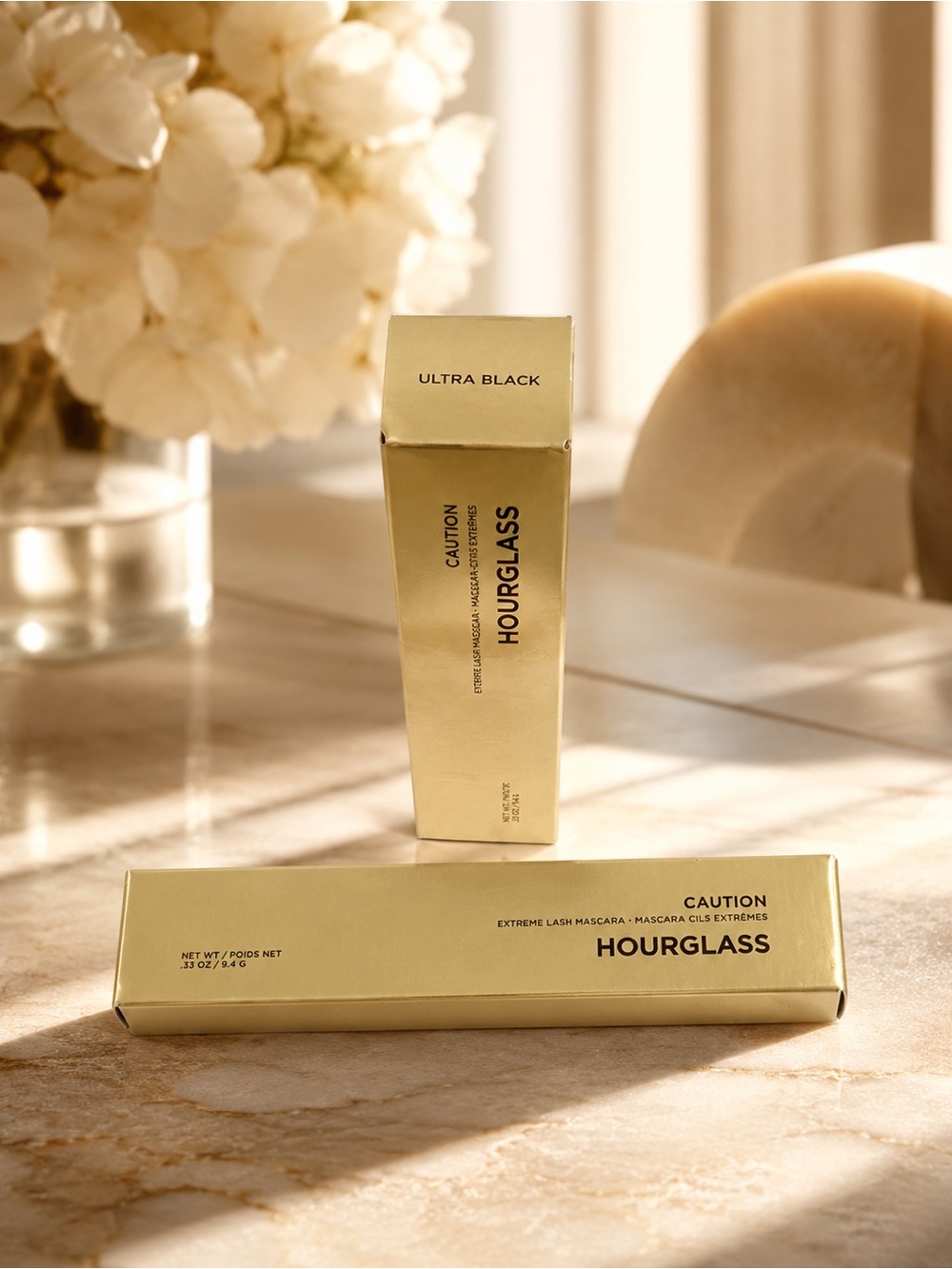 Hourglass Caution Extreme Lash Mascara — Gold Packaging, Ultra Black
